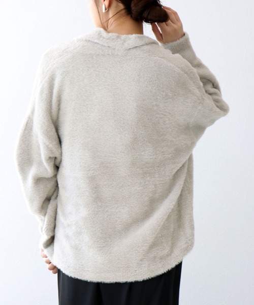 Jines（ジネス）の「フェザー調カーディガン（カーディガン/ボレロ・レディース・ブラウン/グレー・38）」の15枚目の写真