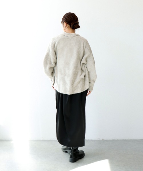 Jines（ジネス）の「フェザー調カーディガン（カーディガン/ボレロ・レディース・ブラウン/グレー・38）」の17枚目の写真