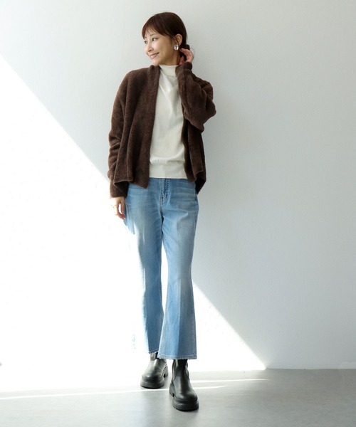 Jines（ジネス）の「フェザー調カーディガン（カーディガン/ボレロ・レディース・ブラウン/グレー・38）」の14枚目の写真