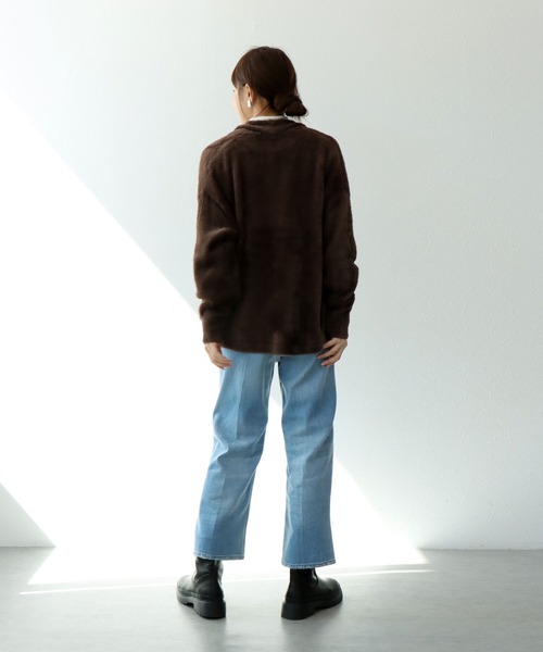 Jines（ジネス）の「フェザー調カーディガン（カーディガン/ボレロ・レディース・ブラウン/グレー・38）」の12枚目の写真