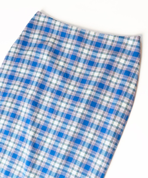 HOLIDAY(ホリデイ)の「CHECK SLIM SKIRT チェックスリムスカート(スカート・レディース・ブルー・ONE SIZE)」の3枚目の写真