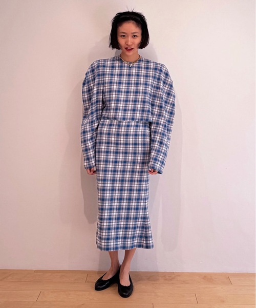 HOLIDAY(ホリデイ)の「CHECK SLIM SKIRT チェックスリムスカート(スカート・レディース・ブルー・ONE SIZE)」の6枚目の写真