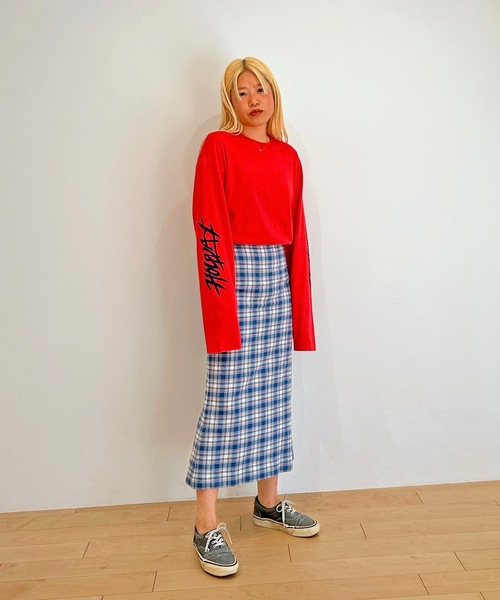 HOLIDAY(ホリデイ)の「CHECK SLIM SKIRT チェックスリムスカート(スカート・レディース・ブルー・ONE SIZE)」の8枚目の写真