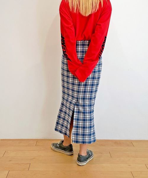 HOLIDAY(ホリデイ)の「CHECK SLIM SKIRT チェックスリムスカート(スカート・レディース・ブルー・ONE SIZE)」の9枚目の写真