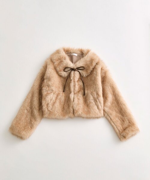 セール】リボン付きファーブルゾン（ブルゾン）｜OLIVE des OLIVE