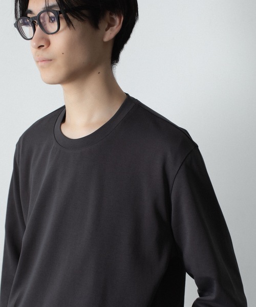ATTACHMENT（アタッチメント）の「コットン ダブルフェイス スリムフィット L/S TEE / COTTON DOUBLE FACE SLIM FIT L/S TEE（Tシャツ/カットソー・メンズ・ダークベージュ/ダークグレー/ブラウン/ホワイト/ブラック・3/2/1）」の6枚目の写真
