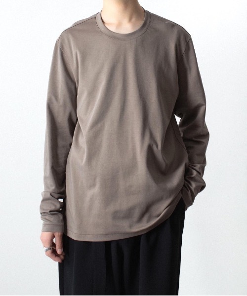 ATTACHMENT（アタッチメント）の「コットン ダブルフェイス スリムフィット L/S TEE / COTTON DOUBLE FACE SLIM FIT L/S TEE（Tシャツ/カットソー・メンズ・ダークベージュ/ダークグレー/ブラウン/ホワイト/ブラック・3/2/1）」の7枚目の写真