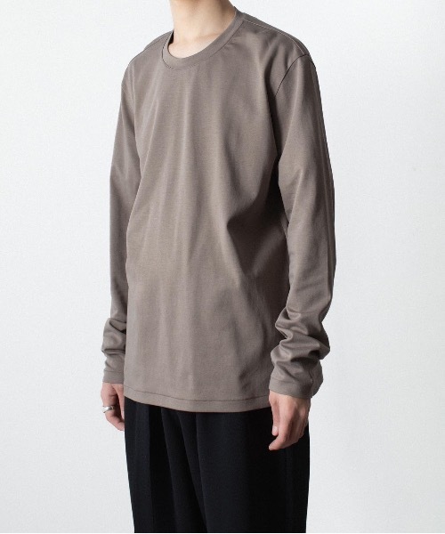 ATTACHMENT（アタッチメント）の「コットン ダブルフェイス スリムフィット L/S TEE / COTTON DOUBLE FACE SLIM FIT L/S TEE（Tシャツ/カットソー・メンズ・ダークベージュ/ダークグレー/ブラウン/ホワイト/ブラック・3/2/1）」の8枚目の写真