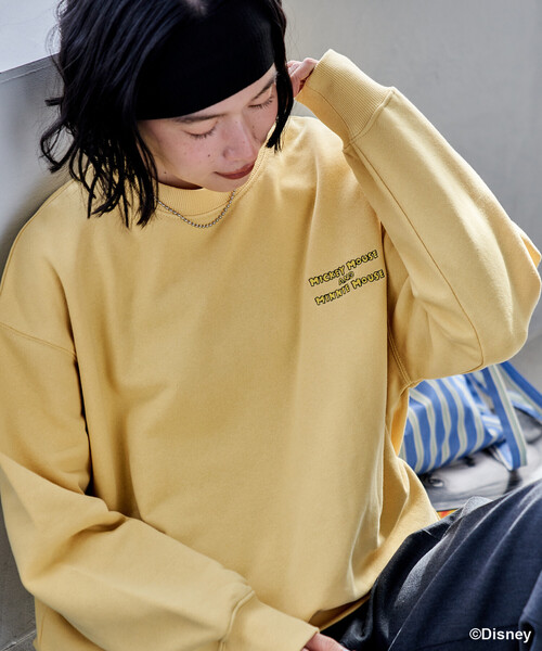 FREAK'S STORE(フリークスストア)の「<新色追加>【MICKEY MOUSE】レトロ バッグプリントスウェット/ ミッキーマウス(スウェット・レディース・ライトグレー/グリーン/チャコール/レモンイエロー・フリ-)」の21枚目の写真