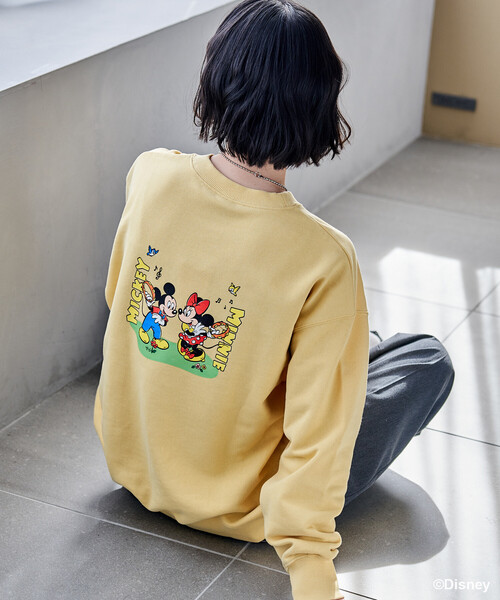 FREAK'S STORE(フリークスストア)の「<新色追加>【MICKEY MOUSE】レトロ バッグプリントスウェット/ ミッキーマウス(スウェット・レディース・ライトグレー/グリーン/チャコール/レモンイエロー・フリ-)」の5枚目の写真