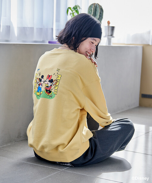 FREAK'S STORE(フリークスストア)の「<新色追加>【MICKEY MOUSE】レトロ バッグプリントスウェット/ ミッキーマウス(スウェット・レディース・ライトグレー/グリーン/チャコール/レモンイエロー・フリ-)」の7枚目の写真