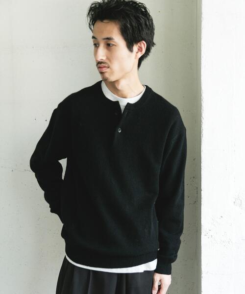 URBAN RESEARCH DOORS(アーバンリサーチドアーズ)の「ハミルトンウールヘンリーネックニット(ニット/セーター・メンズ・ライトグレー/ブラック・LARGE/MEDIUM)」の16枚目の写真