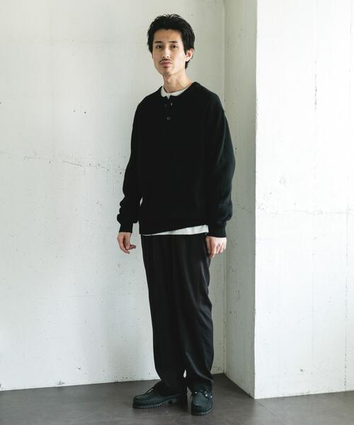 URBAN RESEARCH DOORS(アーバンリサーチドアーズ)の「ハミルトンウールヘンリーネックニット(ニット/セーター・メンズ・ライトグレー/ブラック・LARGE/MEDIUM)」の21枚目の写真