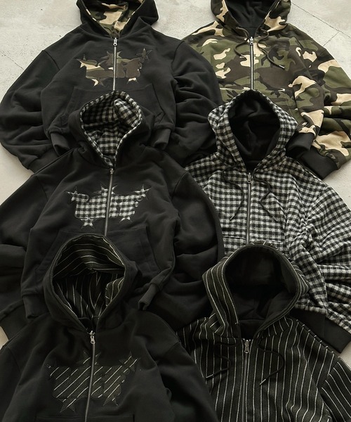 セール】ASSORTED REVERSIBLE ZIP PARKA BLOUSON／アソート