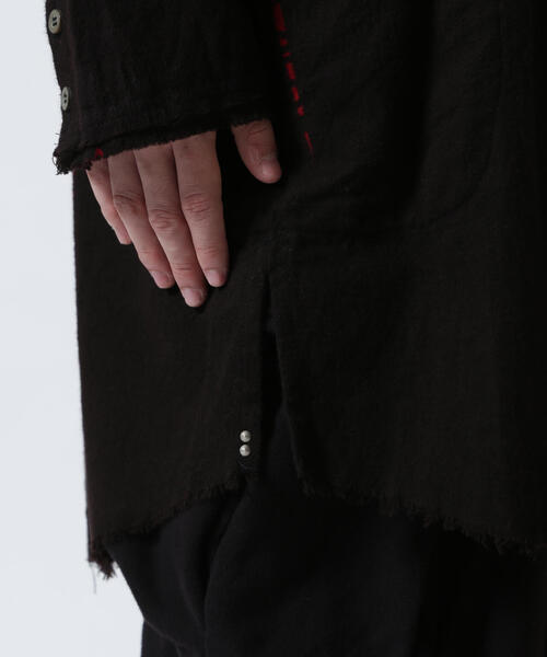 KMRii(ケムリ)の「KMRii/ケムリ/Shadow Vine Long Flannel Shirt(シャツ/ブラウス・メンズ・レッド・1/2/3)」の4枚目の写真