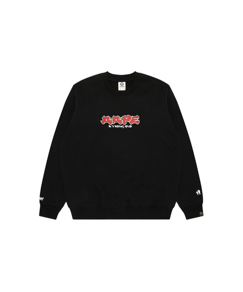 AAPE BY A BATHING APE（エーエイプバイアベイシングエイプ）の「AAPER JAPANESE MOTIF CREW NECK SWEAT（スウェット・メンズ・ブラック・LARGE/MEDIUM/X-LARGE/SMALL/XX-LARGE）」の2枚目の写真