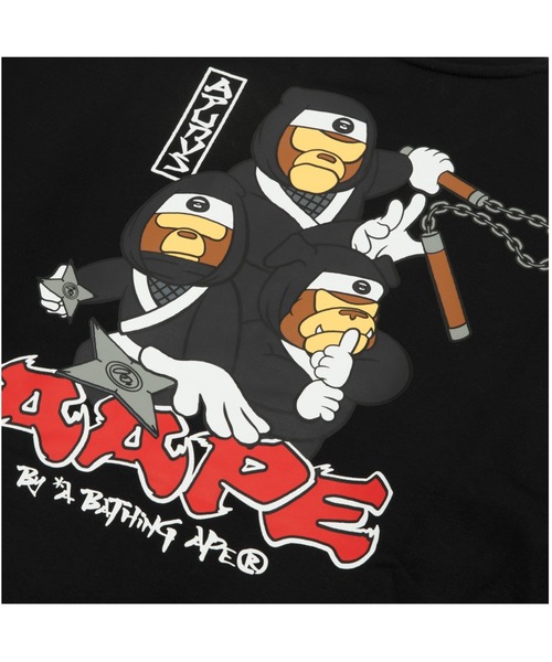 AAPE BY A BATHING APE（エーエイプバイアベイシングエイプ）の「AAPER JAPANESE MOTIF CREW NECK SWEAT（スウェット・メンズ・ブラック・LARGE/MEDIUM/X-LARGE/SMALL/XX-LARGE）」の4枚目の写真