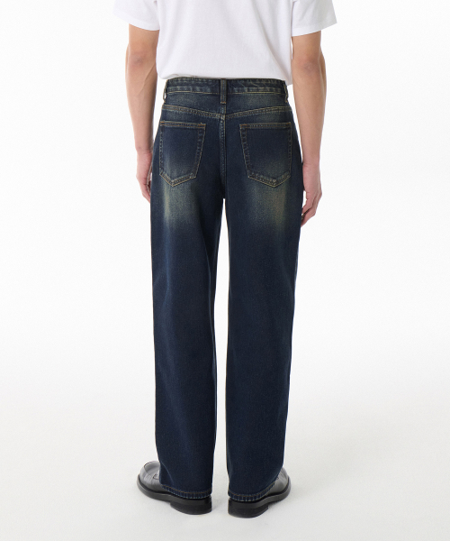 MUSINSA STANDARD（ムシンサスタンダード）の「ルーズストレートデニムパンツ [ダークブルー]（デニムパンツ・メンズ・その他・33/26/27/28/29/42/34/32/30/31/40/38/36）」の3枚目の写真
