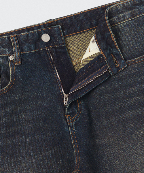 MUSINSA STANDARD（ムシンサスタンダード）の「ルーズストレートデニムパンツ [ダークブルー]（デニムパンツ・メンズ・その他・33/26/27/28/29/42/34/32/30/31/40/38/36）」の4枚目の写真