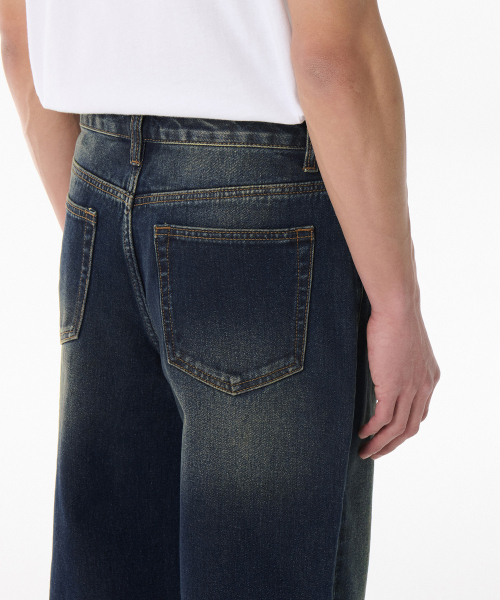 MUSINSA STANDARD（ムシンサスタンダード）の「ルーズストレートデニムパンツ [ダークブルー]（デニムパンツ・メンズ・その他・33/26/27/28/29/42/34/32/30/31/40/38/36）」の6枚目の写真