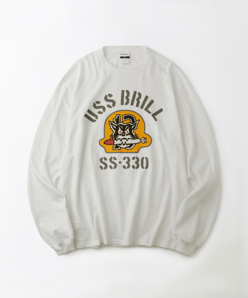 OUTSTANDING(アウトスタンディング)の「MIL SERIES LONG SLEEVE(USS BRILL)_WHITE(Tシャツ/カットソー・レディース・その他・SMALL/MEDIUM/LARGE)」の1枚目の写真