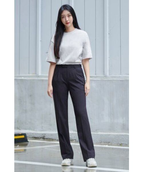 MUSINSA STANDARD（ムシンサスタンダード）の「軽量ワイド隠しバンディングスラックス[ダークグレー]（スラックス・メンズ・その他・27/28/29/40/42/26）」の16枚目の写真