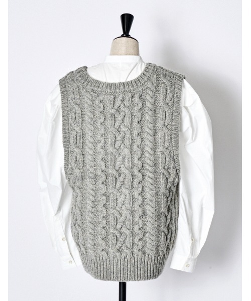 RUMCHE(ラムシェ)の「Shirt Docking Asymmetry Knit / シャツドッキングアシンメトリーニット(ニット/セーター・レディース・ライトグレー/ブラック/オフホワイト・FREE)」の18枚目の写真