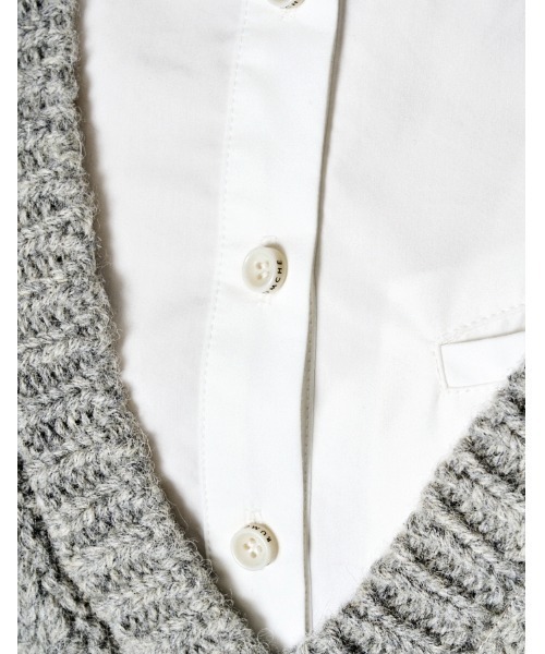 RUMCHE(ラムシェ)の「Shirt Docking Asymmetry Knit / シャツドッキングアシンメトリーニット(ニット/セーター・レディース・ライトグレー/ブラック/オフホワイト・FREE)」の16枚目の写真