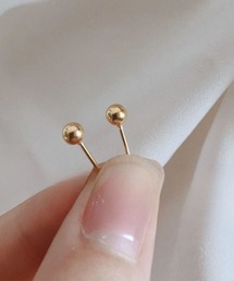 YU-KA:シンプルボールピアス2mm simple ball pierce 2mm