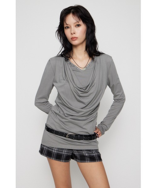 DRAPE STUDS CUT チュニック（Tシャツ/カットソー）｜LAGUA GEM