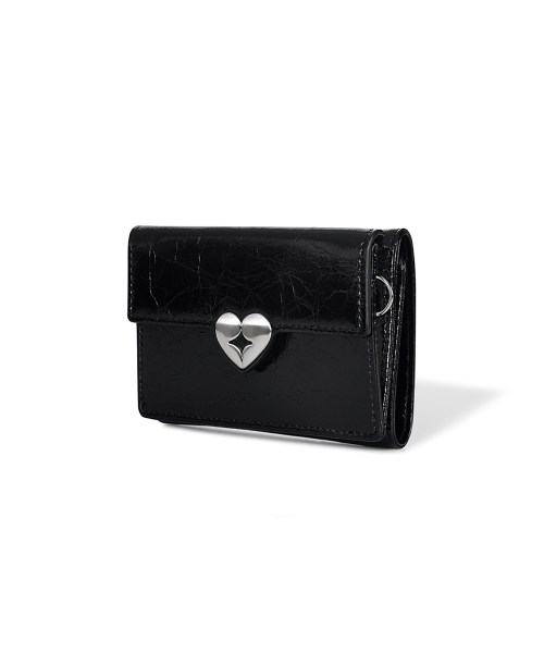 セール】HEARTY TRIPLE WALLET - BLACK（札入れ/マネークリップ