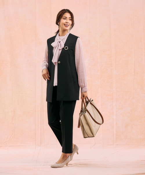 GLOBAL WORK（グローバルワーク）の「ウツクシルエットテーパードパンツ/581006（スラックス・レディース・チャコール/モカ/ネイビー/ブラック/ライトベージュ/サックスブルー・X-SMALL/SMALL/MEDIUM/LARGE/X-LARGE/XX-LARGE/S-Long/M-Long/L-Long/XL-Long）」の10枚目の写真