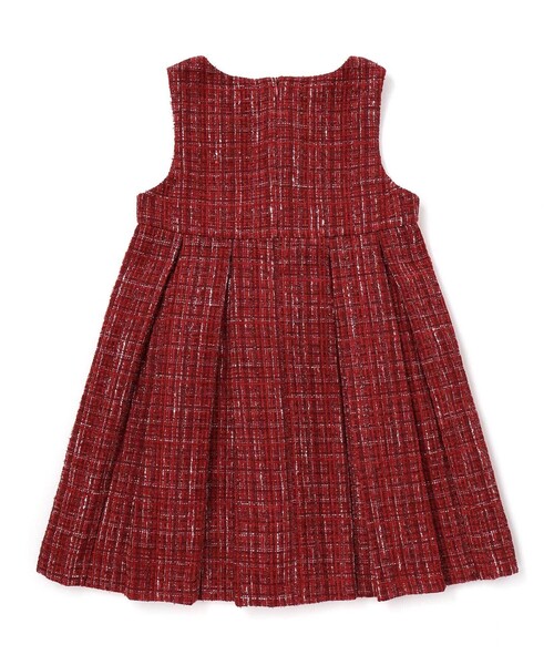 BeBe（ベベ）の「【お揃い】エタンセルラメツイードプリーツジャンパースカート（ワンピース・キッズ・ブルー系その他2/レッド系その他・100cm/140cm/150cm/120cm/130cm/110cm）」の7枚目の写真