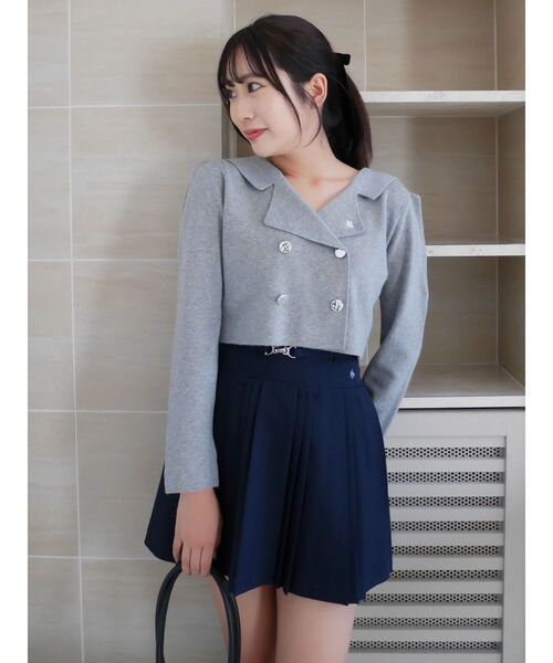 POLO BCS（ポロ ビーシーエス）の「【POLO BCSコラボ】テーラーカラーニットトップス ※BROWN WEB限定カラー（ニット/セーター・レディース・アイボリー/グレー/ピンク/ブラウン・FREE）」の3枚目の写真