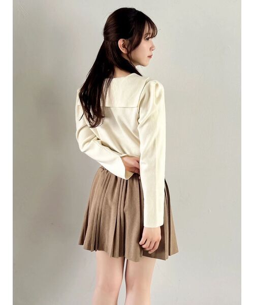 POLO BCS（ポロ ビーシーエス）の「【POLO BCSコラボ】テーラーカラーニットトップス ※BROWN WEB限定カラー（ニット/セーター・レディース・アイボリー/グレー/ピンク/ブラウン・FREE）」の8枚目の写真