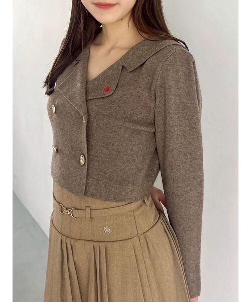 POLO BCS（ポロ ビーシーエス）の「【POLO BCSコラボ】テーラーカラーニットトップス ※BROWN WEB限定カラー（ニット/セーター・レディース・アイボリー/グレー/ピンク/ブラウン・FREE）」の22枚目の写真