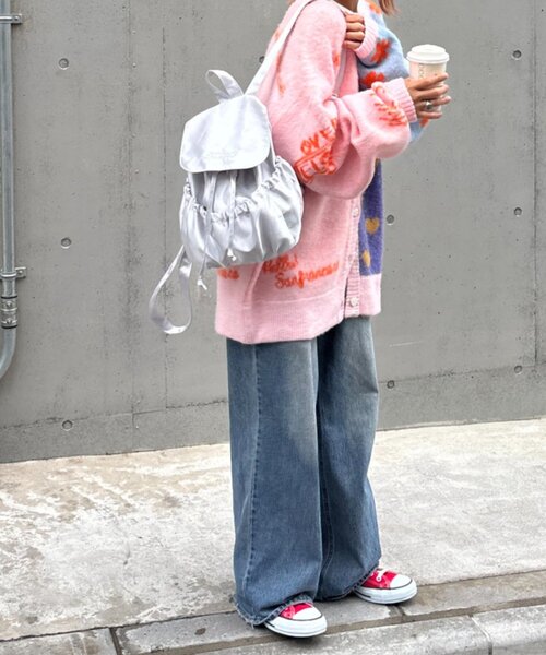 HELLO.SANFRANCISCO（ハローサンフランシスコ）の「★【HELLO.SANFRANCISCO/ハローサンフランシスコ】ロゴ刺繍サテンリュックサック（バックパック/リュック・レディース・ブルー/シルバー/ピンク・ONE SIZE）」の10枚目の写真