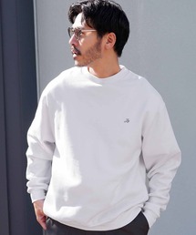 裏起毛 ワンポイント刺繍 クルーネック スウェット トレーナー