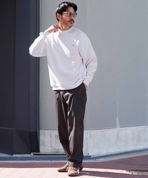 jiggys shop（ジギーズショップ）の「裏起毛 ワンポイント刺繍 クルーネック スウェット トレーナー（スウェット・メンズ・ホワイト/ネイビー/ブラウン/グレー/ブラック・MEDIUM/LARGE/X-LARGE）」の14枚目の写真