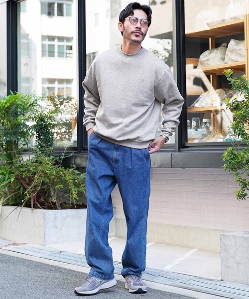 jiggys shop（ジギーズショップ）の「裏起毛 ワンポイント刺繍 クルーネック スウェット トレーナー（スウェット・メンズ・ホワイト/ネイビー/ブラウン/グレー/ブラック・MEDIUM/LARGE/X-LARGE）」の10枚目の写真