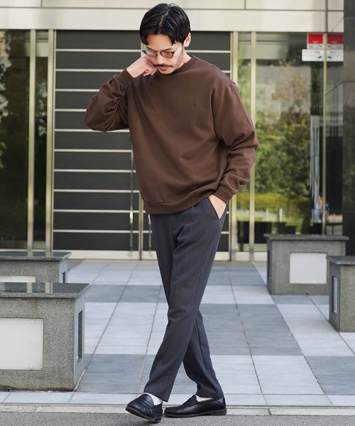 jiggys shop（ジギーズショップ）の「裏起毛 ワンポイント刺繍 クルーネック スウェット トレーナー（スウェット・メンズ・ホワイト/ネイビー/ブラウン/グレー/ブラック・MEDIUM/LARGE/X-LARGE）」の8枚目の写真