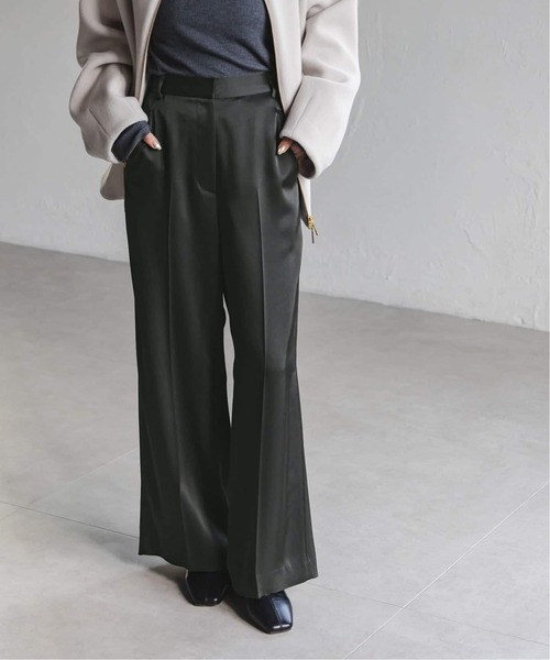 セール】《追加2》【洗える】ルナサテンベルテッドパンツ（スラックス