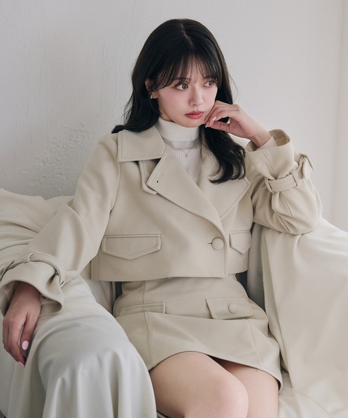 3way short stand collar coat setup / 3wayショート丈ステンカラー