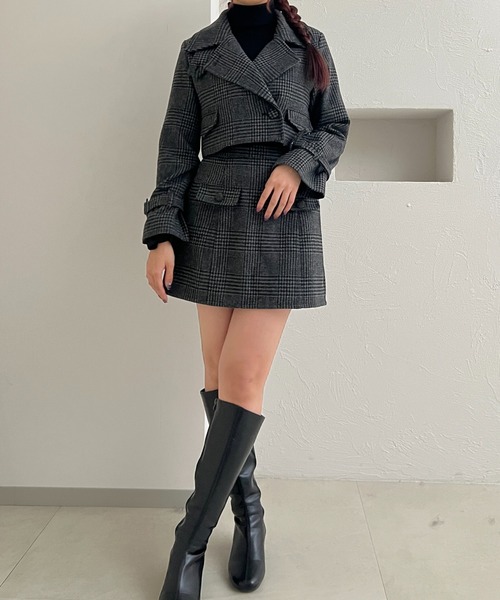 fupel(フぺル)の「3way short stand collar coat setup / 3wayショート丈ステンカラーコートセットアップ(セットアップ・レディース・ブラウン/ライトベージュ/ブラック・FREE)」の4枚目の写真