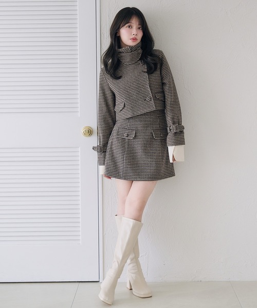 fupel(フぺル)の「3way short stand collar coat setup / 3wayショート丈ステンカラーコートセットアップ(セットアップ・レディース・ブラウン/ライトベージュ/ブラック・FREE)」の8枚目の写真