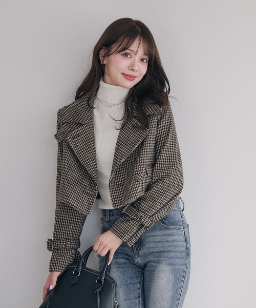 fupel(フぺル)の「3way short stand collar coat setup / 3wayショート丈ステンカラーコートセットアップ(セットアップ・レディース・ブラウン/ライトベージュ/ブラック・FREE)」の12枚目の写真