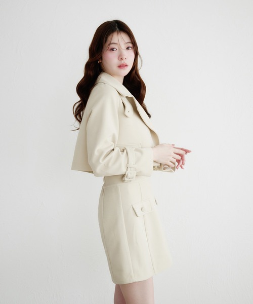 3way short stand collar coat setup / 3wayショート丈ステンカラー