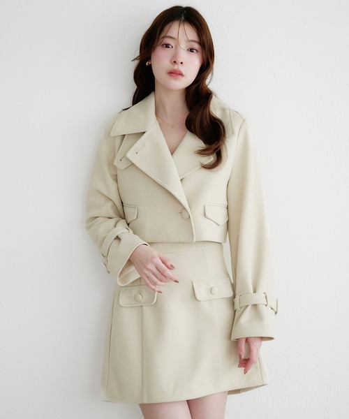 3way short stand collar coat setup / 3wayショート丈ステンカラー