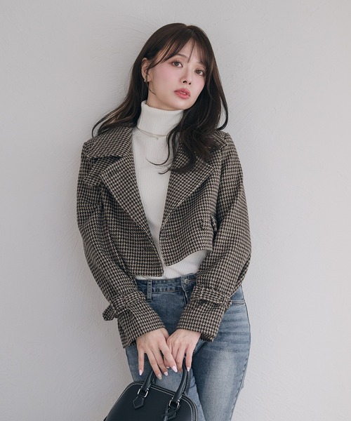 fupel(フぺル)の「3way short stand collar coat setup / 3wayショート丈ステンカラーコートセットアップ(セットアップ・レディース・ブラウン/ライトベージュ/ブラック・FREE)」の13枚目の写真
