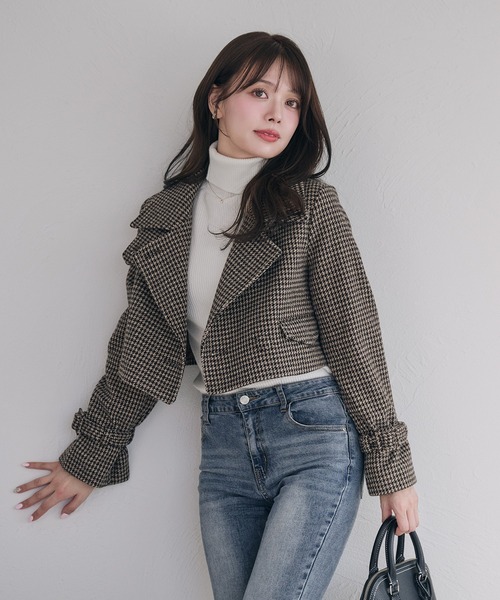 fupel(フぺル)の「3way short stand collar coat setup / 3wayショート丈ステンカラーコートセットアップ(セットアップ・レディース・ブラウン/ライトベージュ/ブラック・FREE)」の14枚目の写真